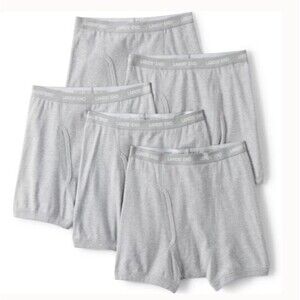 Lands’ End Boxers Men’s 4XL 4x gray Cotton Knit 5 Pack NWT $74.95 underwear